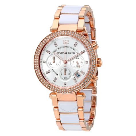 michael kors white watch women's|michael kors chronograph watch women.